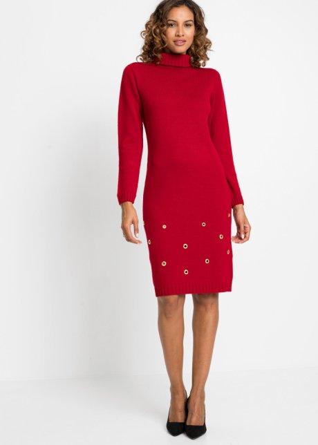 červené pletené šaty