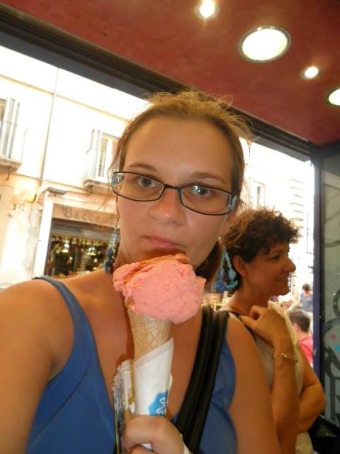 Zmrzlina v Římě nedaleko Campo de Fiori byla vynikající